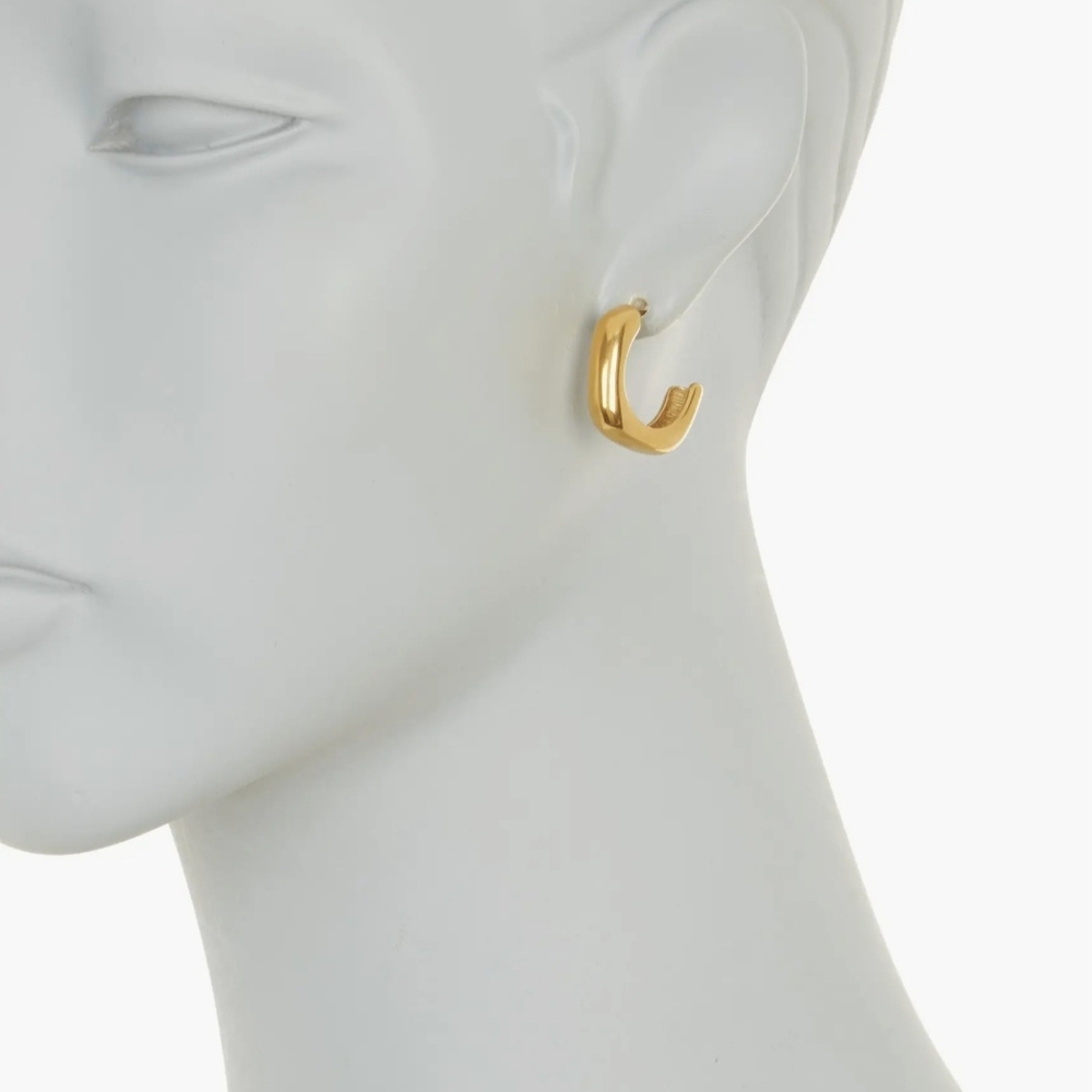 Earrings Nordsdrom Rack Waterproof Soft Square Huggie Hoop -NIP - Picture 2 of 2